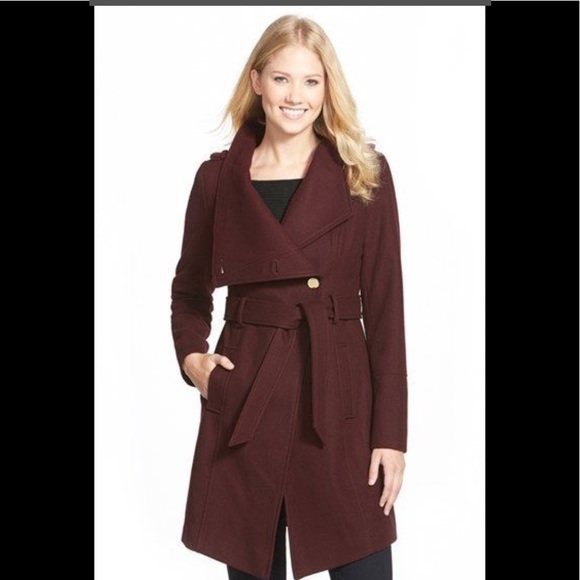 guess burgundy coat